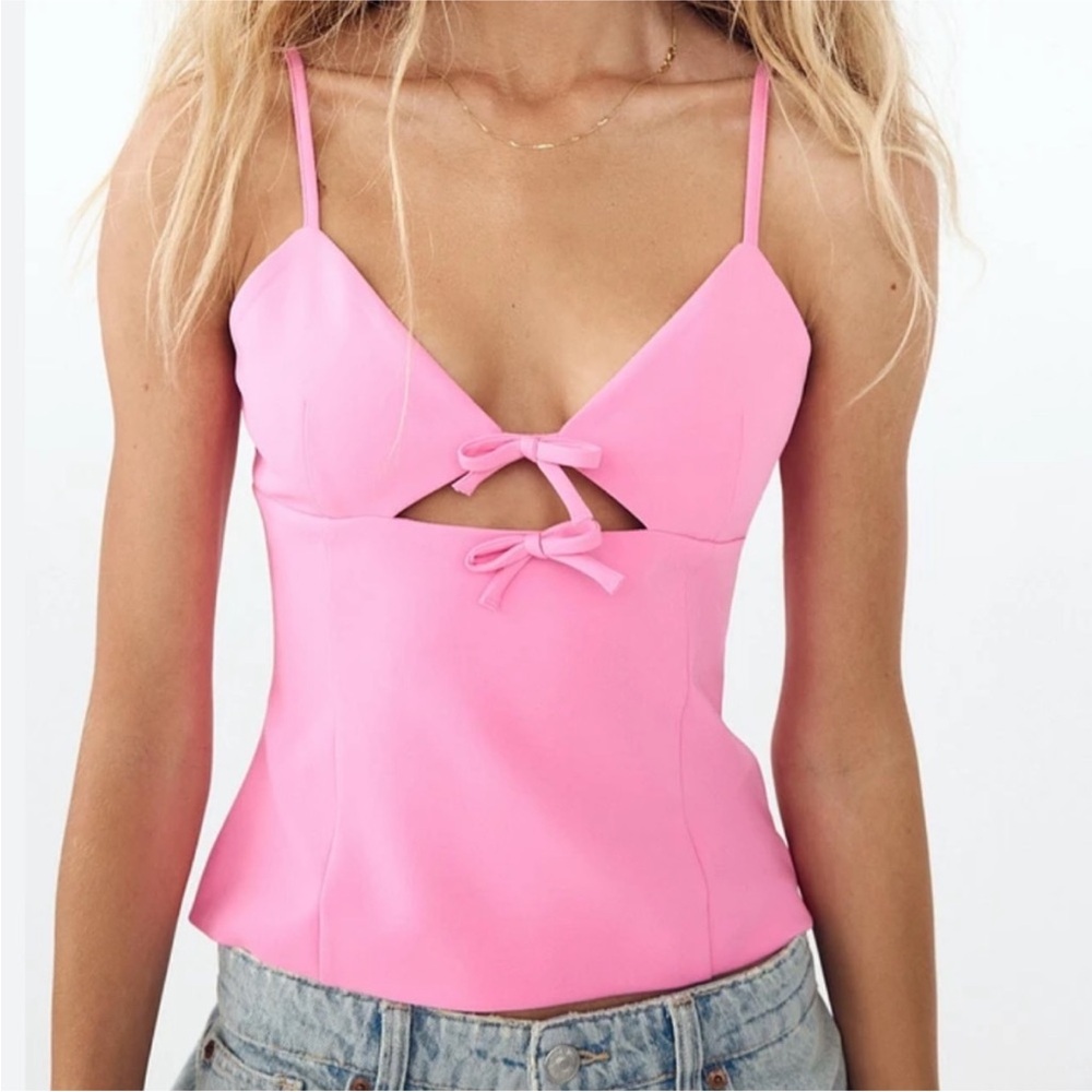 BNWT ZARA PINK BOW TOP